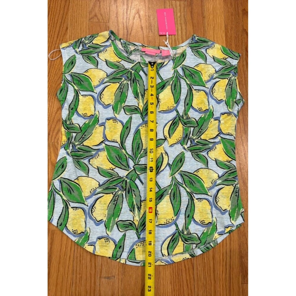 Isaac Mizrahi Top Women's Size Small Linen Blouse Sleeveless Citrus Print NWT - Picture 7 of 7
